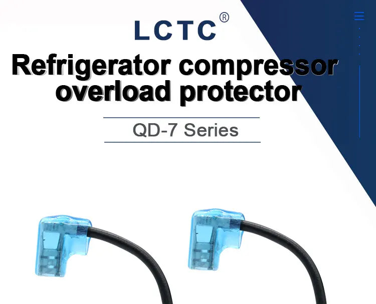 LCTC 1P 1.5P 2P Refrigerator Starter Relay Overload Relay And Thermal Protector For Fridge Compressor Relay With Cable QD-7
