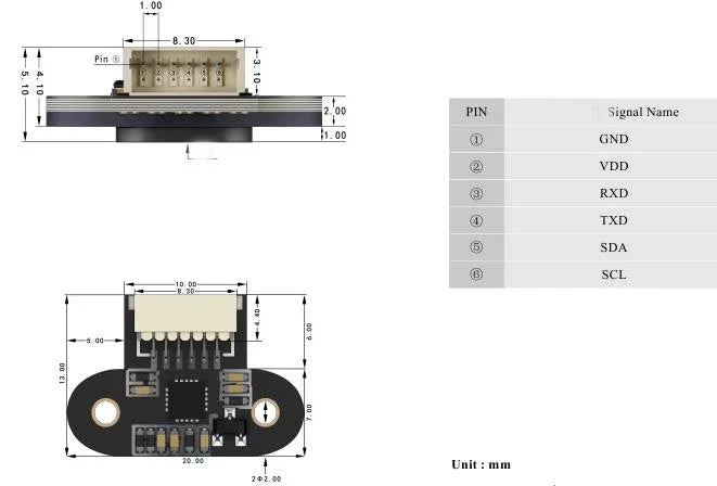 5Pcs/1pc VL6180/VL53L0X/VL53L1X TOF10120 Time of Flight ToF Laser Ranging Sensor TOF050F TOF050C TOF200C TOF400C 50CM/2M/4M IIC