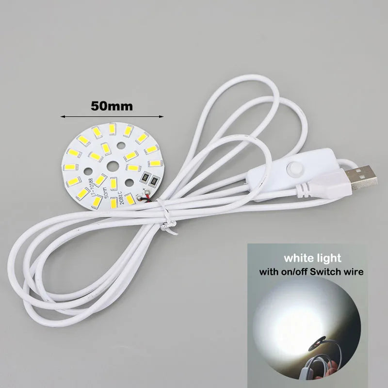 DC 5V USB Dimmer 31mm 50mm Warm White 3W 10W LED Lights 5730 Chip Single Reading Night Desk Book Tablet Lamp Switch Cable