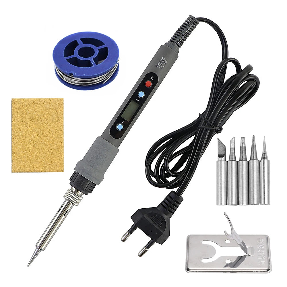 60W 80W Electric Soldering Iron LCD Digital Display Adjustable Temperature Welding Repair Tools 220V / 110V Solder Wire Tips