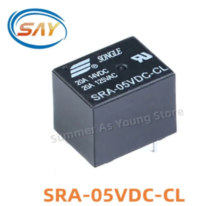 100PCS/LOT 100%New Original SRA-12VDC-CL SRA-24VDC-CL 5PINS 20A Automobile Relay
