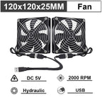 Gdstime 40mm 50mm DC 5V USB 60mm 70mm TV Box Cooling Fan 120mm 140mm Brushless AV Receiver Cooler w 2 in 1 USB Controller Cable