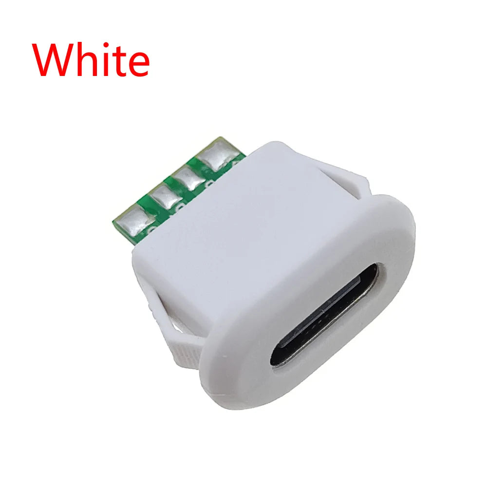 5pc 5/6Pin USB-C Type Waterproof USB 5A Connector Direct Compression Female Base Socket Charging Interface Tail Plug Interface