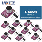1-10PCS Electret Microphone Amplifier Module MAX4466 Adjustable Gain Blue Breakout Board