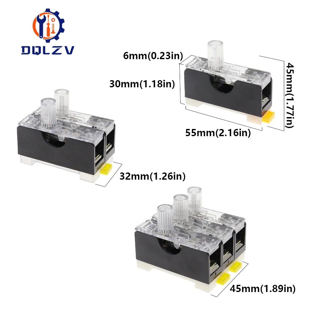 1PCS 6X30mm Glass Fuse Holder FS-101 Din Rail Mount Single Pole 6*30 Fuse Casing 0.5A ~ 30A