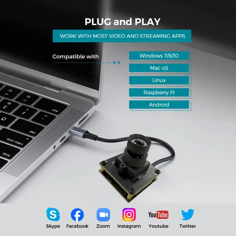 1/1.8 IMX678 4K 60FPS USB3.0 8MP Industry HD low light Camera Module Wide Angle for Windows Android Raspberry Pi Linux
