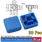 20 Pcs Tactile Pushbutton Switch 12*12*7.3MM Micro Switch Pushbutton A14 A24 Pushbutton Cover 12x12x7.3MM Square Head Pushbutton