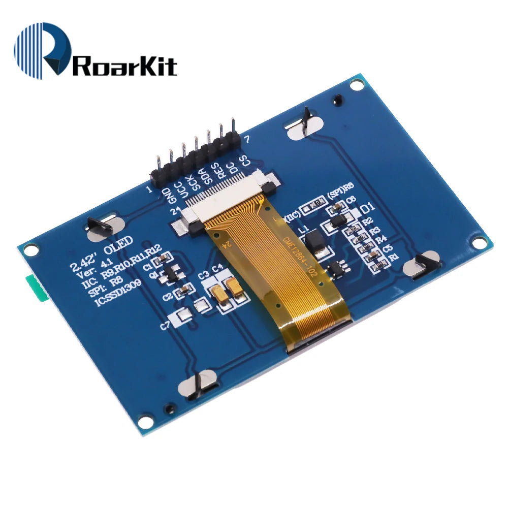2.4" 2.42 inch 128x64 OLED LCD Display Module SSD1309 12864 4 Pin IIC I2C Serial Interface for Arduino UNO R3 C51