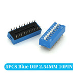 5PCS Blue Toggle Switch Spacing 2.54MM DIP Dial The Code Switch 1 2 3 4 5 6 7 8 9 10 12 PIN Quick Switch