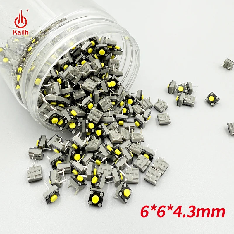 10Pcs Kailh Mute button 6*6*4.3mm Square Silent Switch Ireless Mouse Micro Switch Repair Parts Replace Rectangle Micro Switch