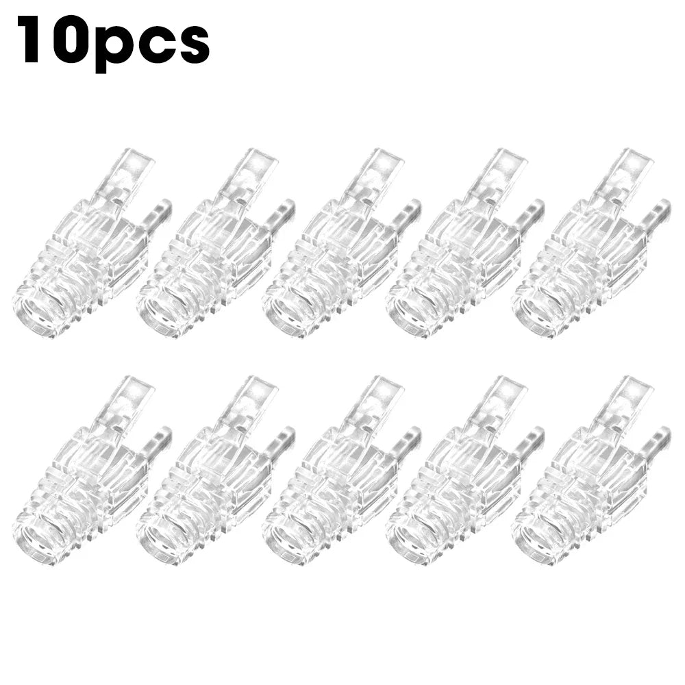 Transparent RJ45 Plug Ethernet Network Cable Connector Boots Cover Strain Relief Boot Cat5e Cat6 Protective Caps for Laptop