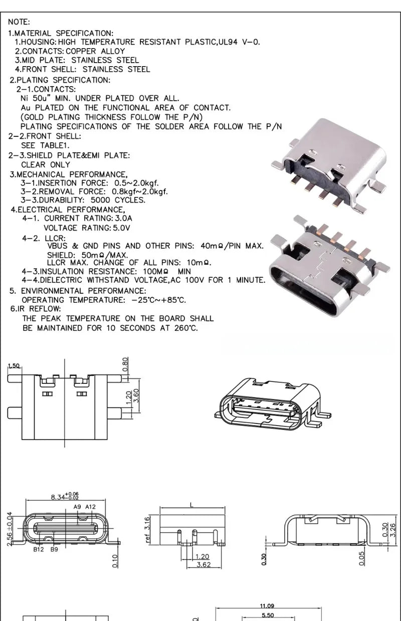 10Pcs USB Connector Type C Female Charging Port Jack 2/4/6/16 Pin Type-C Socket PCB Soldering SMD SMT DIY Repair Type C Adapter