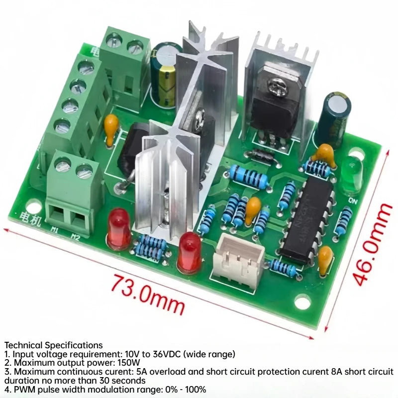 With the controller PGM42-775, this DC gear reducer motor offers adjustable forward and reverse rotation and has a high torque.