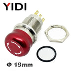 16mm 19mm 22mm Emergency Stop Switch Mushroom Round E-stop Metal Push Button Stop Switch 1NO1NC 2NO2NC Latching Switch On Off