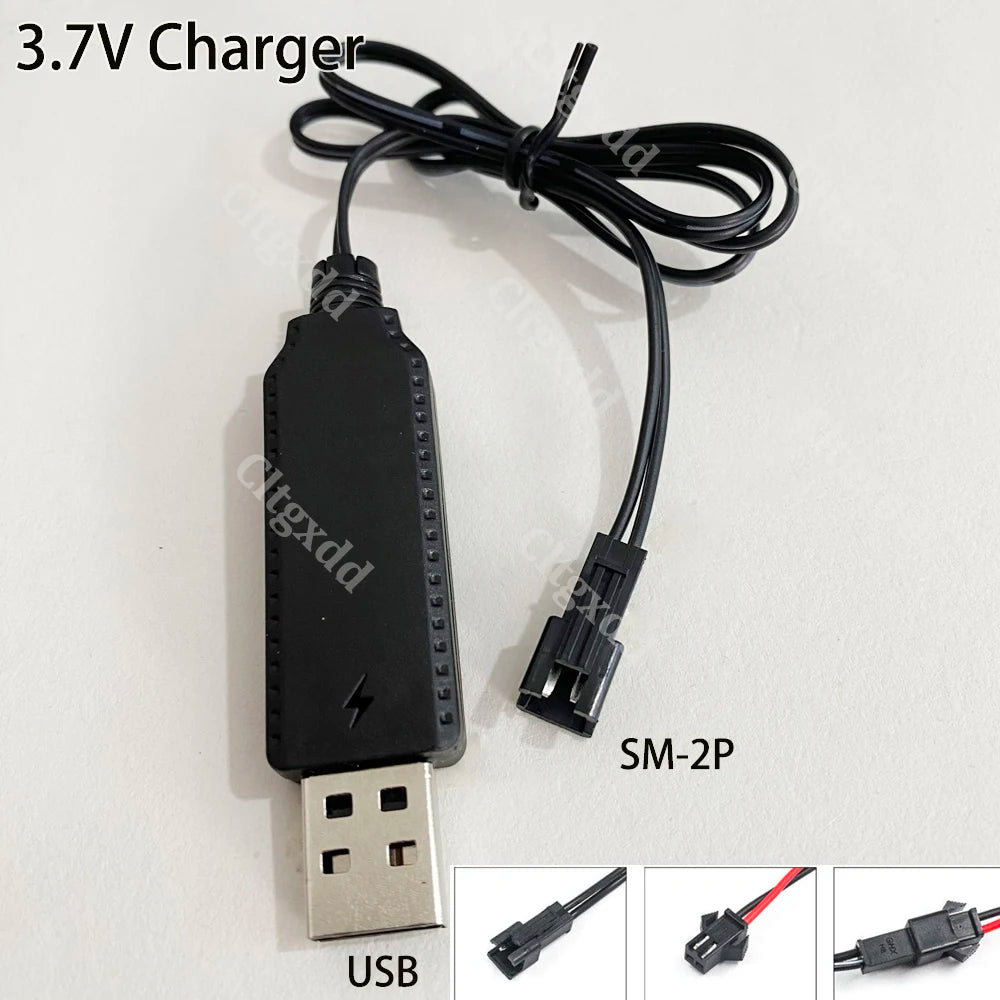 3.7V/7.4V USB Lithium Charging Cable SM-2P SM-4P JST XH2.54 PH2.0 MX2.0 1.25mm Adapter For RC Toy Car Drone Wide Compatibility