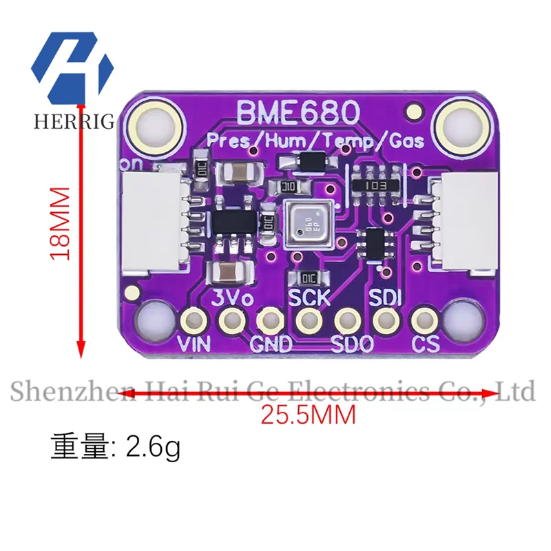 Evaluation board BME680 IIC environmental sensor (VOC, temperature, humidity, air pressure)