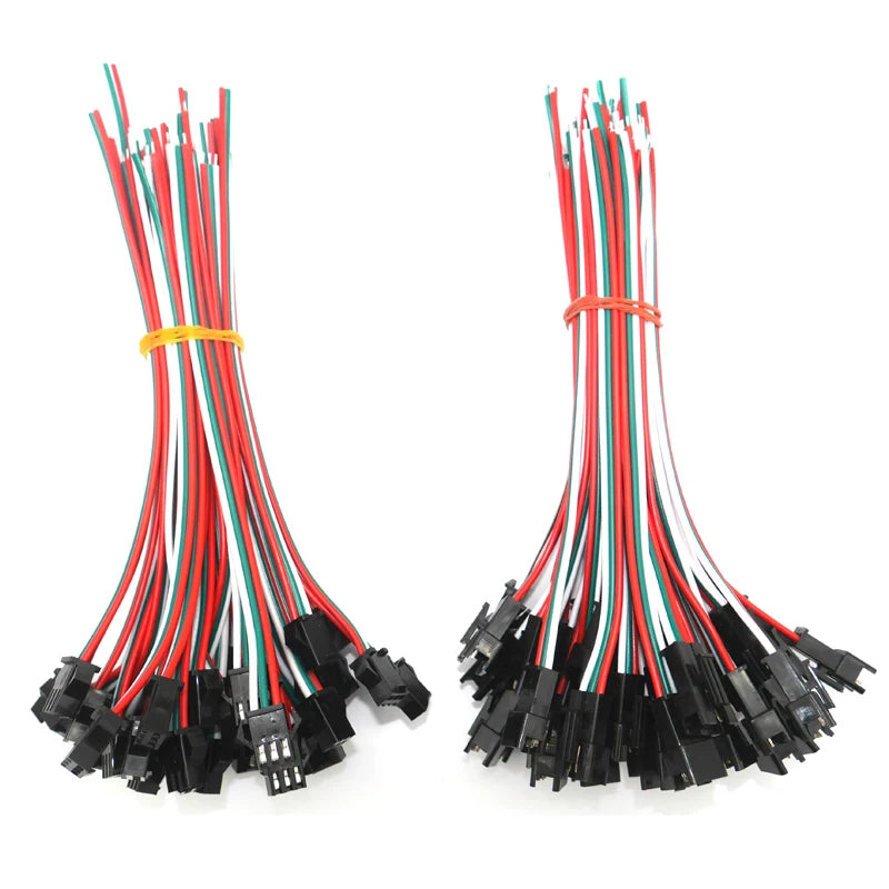 30/50/100pairs 2pin 3pin 4pin 5pin 6pin 15cm JST SM Connector Quick Male/Female Extension Cable For Lamp Driver CCTV Led Strip