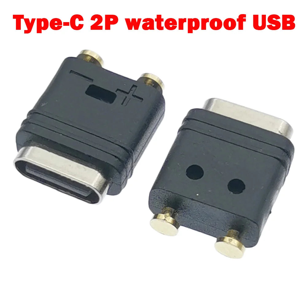 1-5pcs USB Type C Waterproof Connector Type-C With card buckle Female 3A High Current Fast Charging Jack Port USB-C Charger Plug