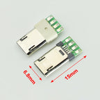 5/10PCS Micro USB 5Pin Male Plug With PCB Solder Plate Double-sided Micro 5P Connector Jack Port 4Pin Welding Wire Board Plug