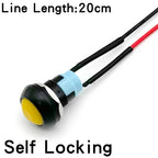 5/20PCS 12mm Momentary Push Button Switch ON OFF PBS-33B Self Reset Mini Round Switch With Wire 2Pin 1A DC12V
