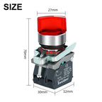 XB4 Knob Switch with Light 22mm 2/3Position Self Locking 1NO/2NO/1NO1NC Select Rotary Switch with LED 12V 24V 220V 10A Red Green