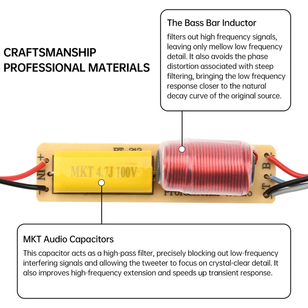 80W 2 Way Hi-Fi Audio Treble Bass Frequency Divider DIY Stereo Sound Speaker for Car A-pillar High-low Frequency Modification
