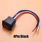 1/5pcs 2Pin 4Pin USB 2.0 Female Power Jack 2P 4P USB A Charging Port Connector With DIY Cable PH2.0 Terminal USB Charger Socket