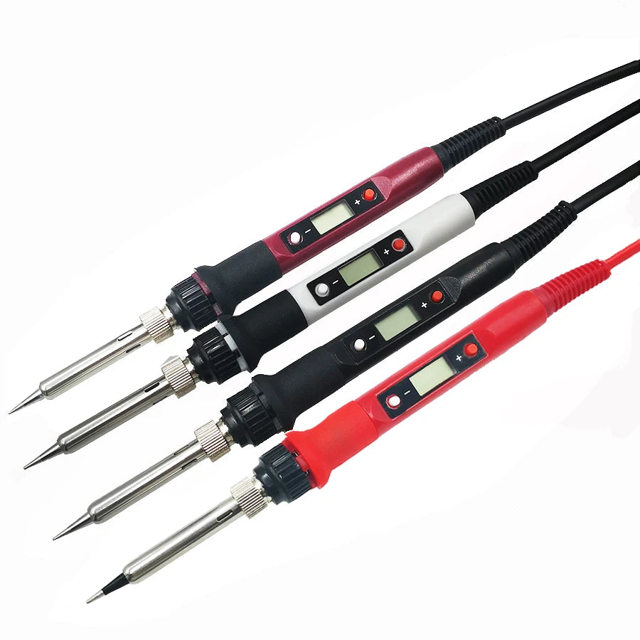 80W Digital Electric Soldering Iron Set Kit 220V 110V Temperature  Adjustable LCD Display Solder Welding Iron Tool Tips
