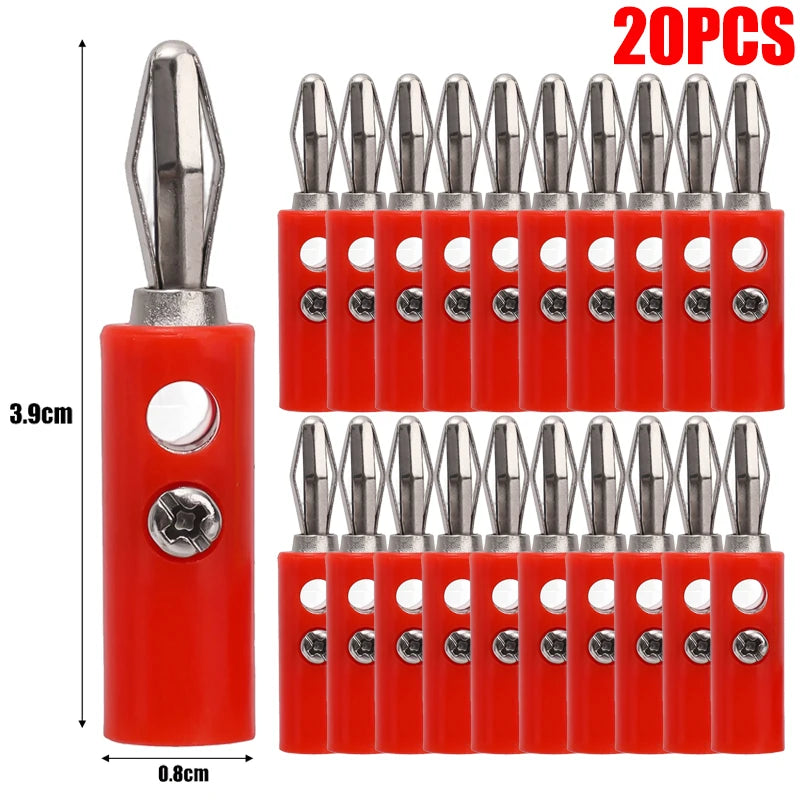 10-100pcs Wire Cable Screw Type Banana Plug Connector Adapter Cables Plugs Terminal for Musical Audio Speaker Video Receiver