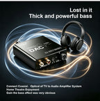 192KHz/24Bit DAC Digital to Analog Audio Converter Digital SPDIF Optical Toslink Coaxial to Analog Stereo L/R RCA and 3.5mm Jack