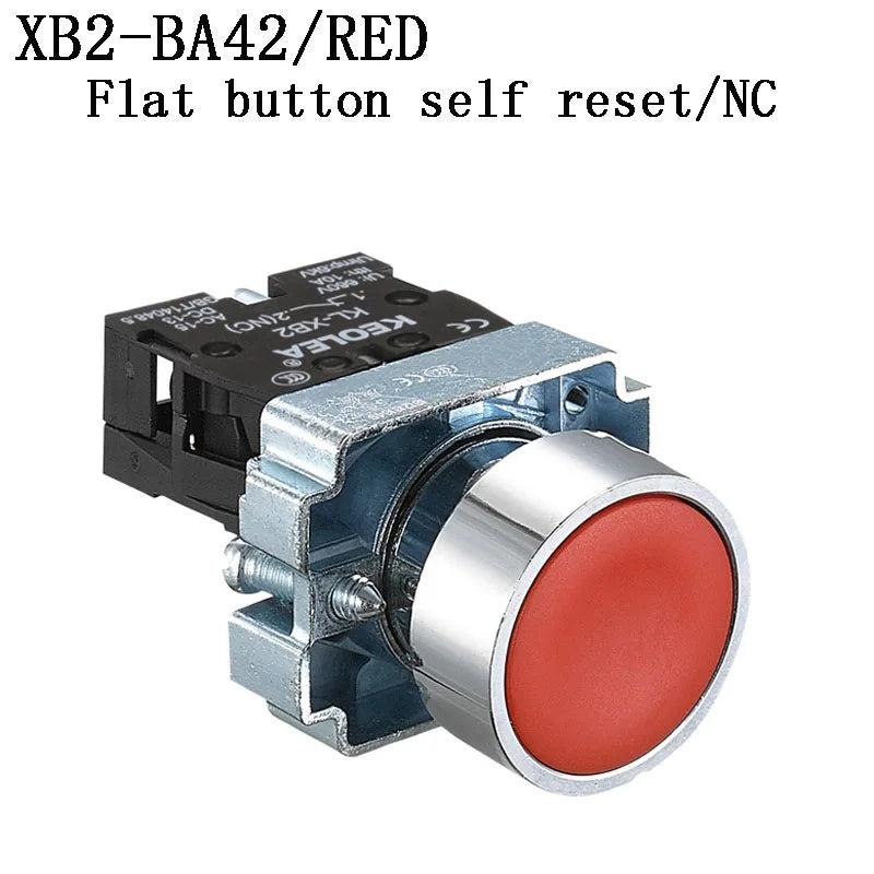 1Pcs Button Switch Self Reset Small Mushroom Head Emergency Stop 22mm Knob Key Start Inching Power on XB2-BG21 XB2-BA31 XB2-BS54