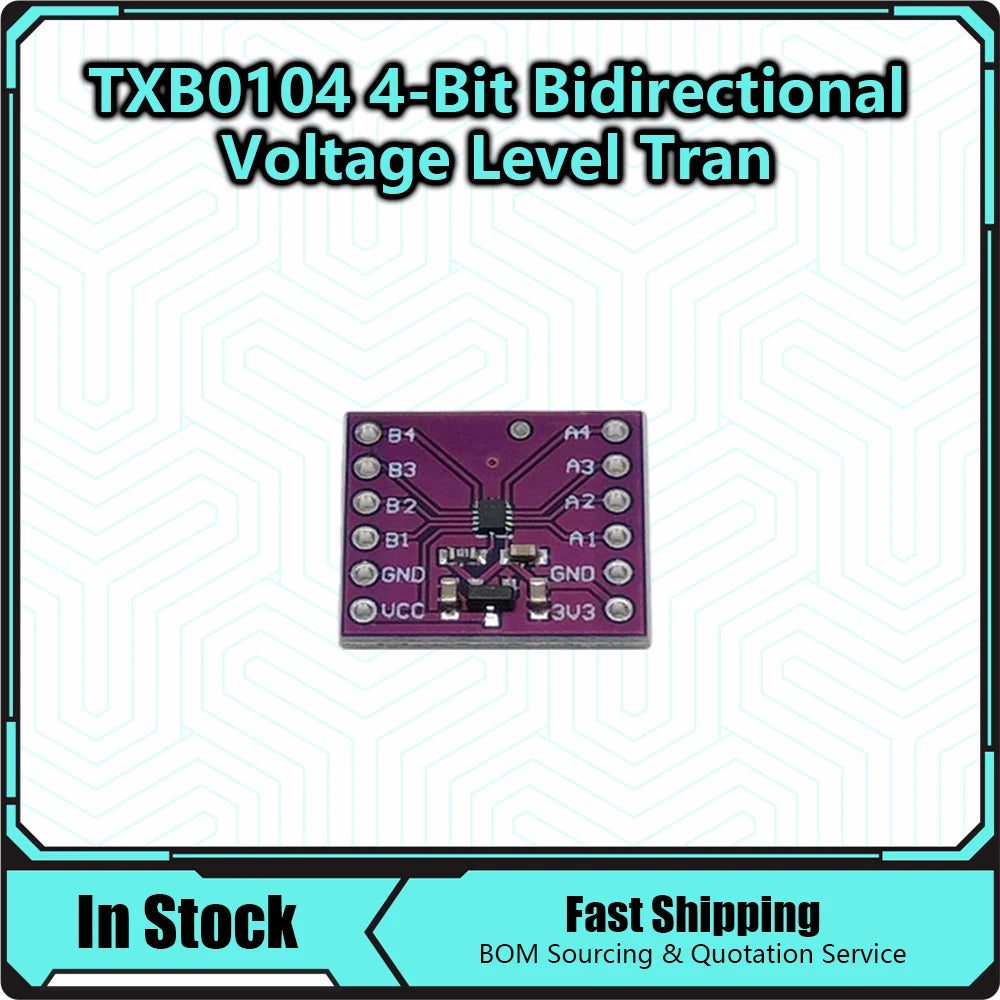 TXB0104 4-Channel Bidirectional Logic Level Shifter Auto Direction Sensing 1.8V to 5.5V for I2C UART GPIO, No Pull-Up Resistors