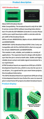 ESP32 ESP8266 Development Board Breakout Board GPIO 1 into 2 Compatible with 38 Pins ESP32S ESP32 Development Board
