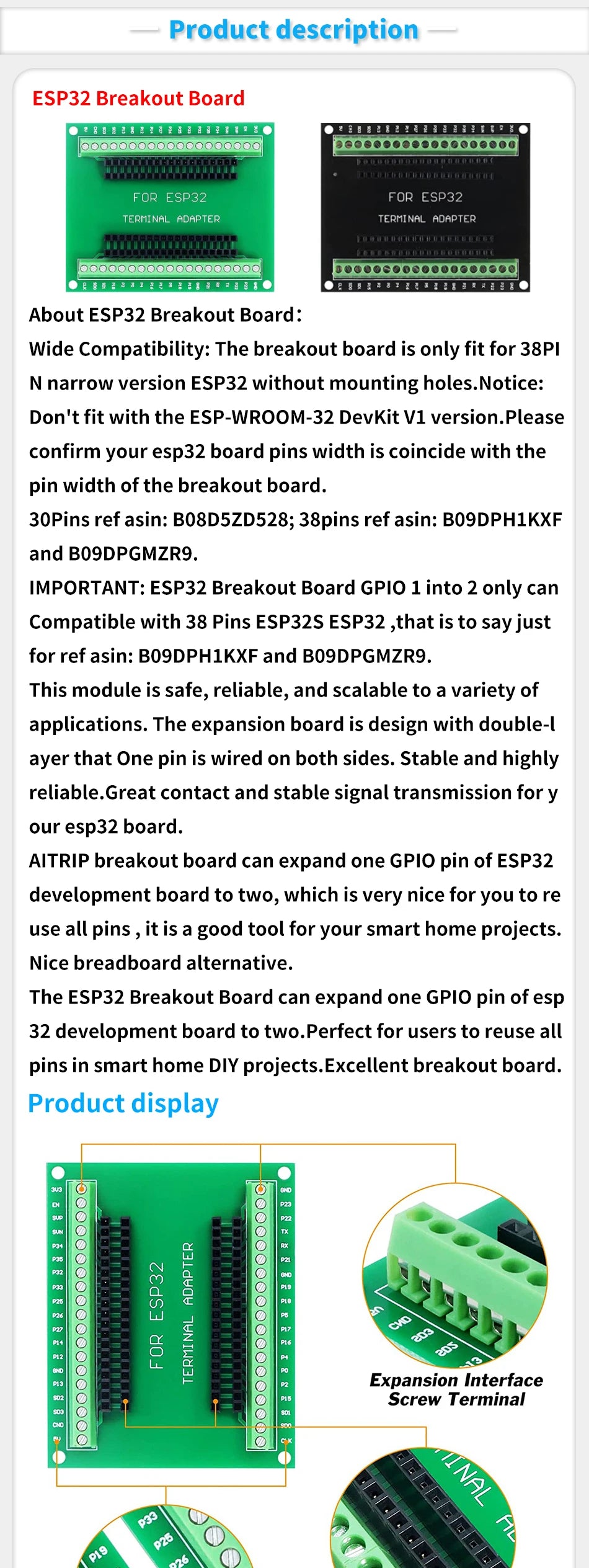 ESP32 Development Board WiFi and Bluetooth Ultra-Low Power Consumption Dual Core ESP-32 ESP-32S ESP 32 Similar ESP8266