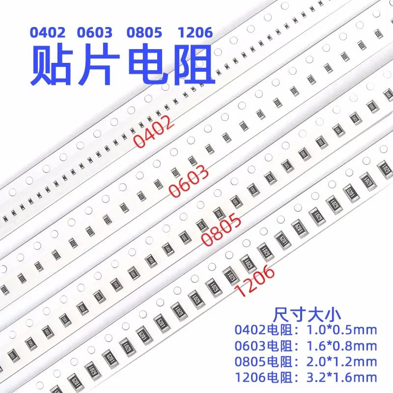 5000PCS 0603 Resistor SMD Accuracy 1% 0 Ohm ~ 10M Ohm 1R 10R 100R 150R 220R 330R 0 1 10 100 150 220 330 Ohm 1K 2.2K 10K 30K 100K