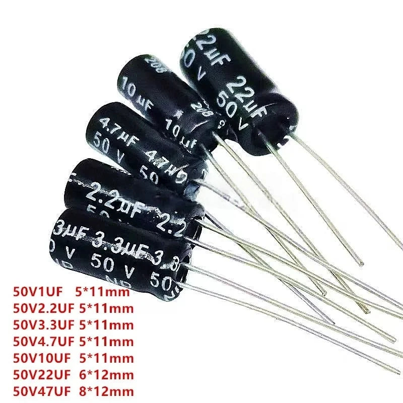 5PCS Audiophile Electrode Electrolytic Capacitor NP 50V 100V 1/2.2/3.3/4.7/6.8/10/22/47UF