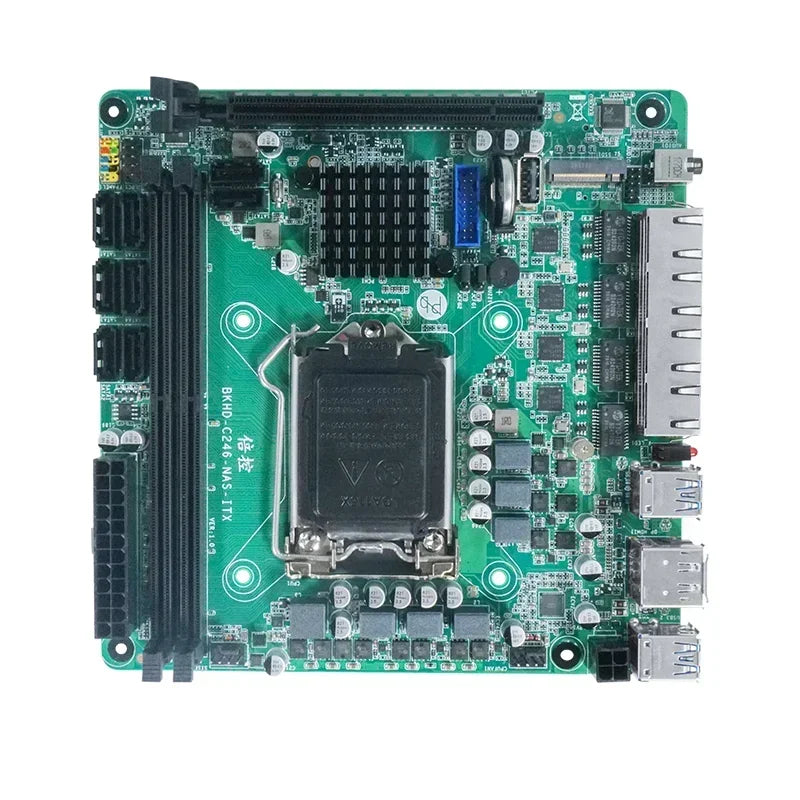 8-Bay C246 ITX NAS Motherboard 4x 2.5G LAN 2*M.2 NVME 8*SATA3.0 2*DDR4 PCIE 16X LGA1151 8th/9th Core Xeon Industrial Mainboard