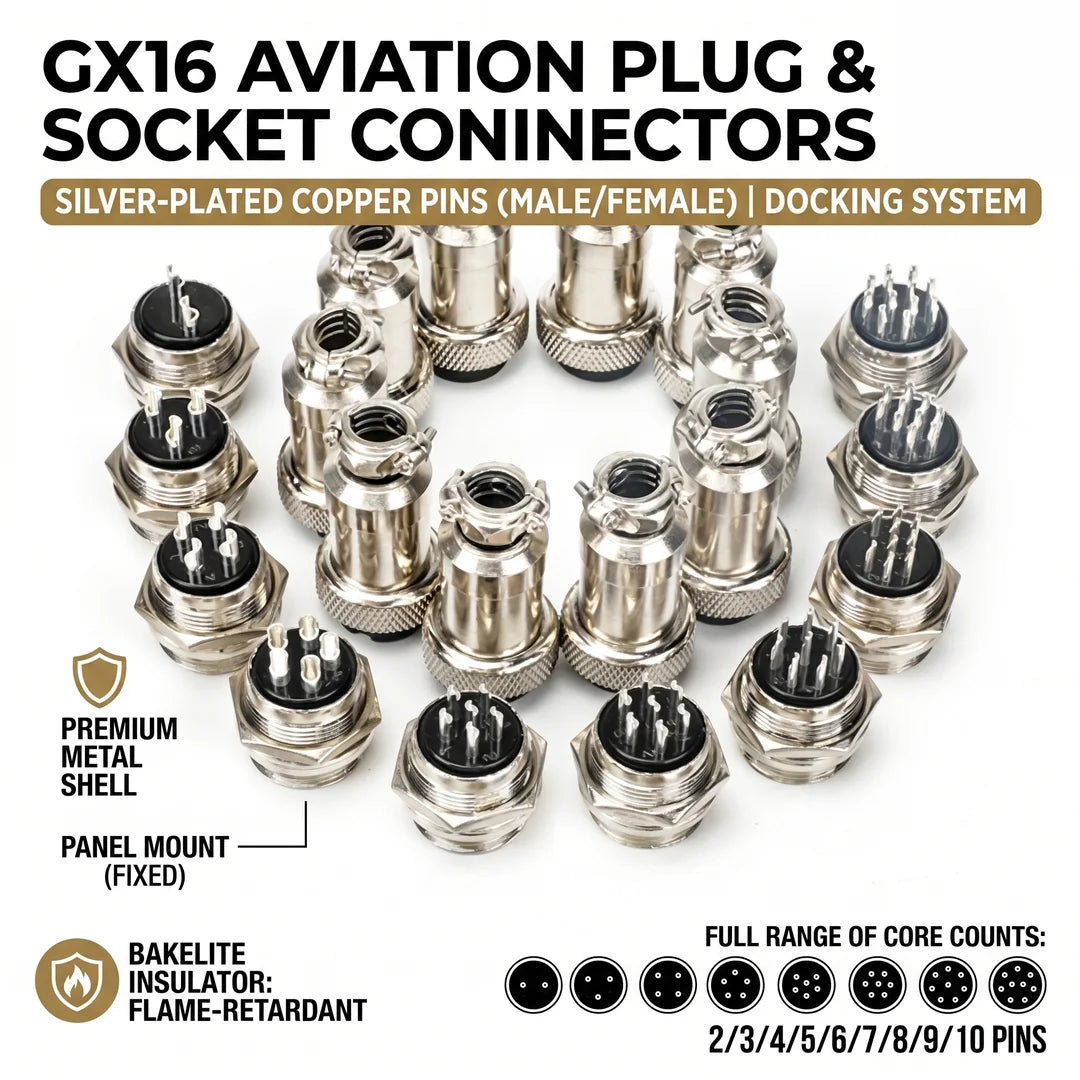 GX16 Connector 2/3/4/5/6/7/8/910Pin Male Female Aviation Connector Waterproof Docking Plug Socket
