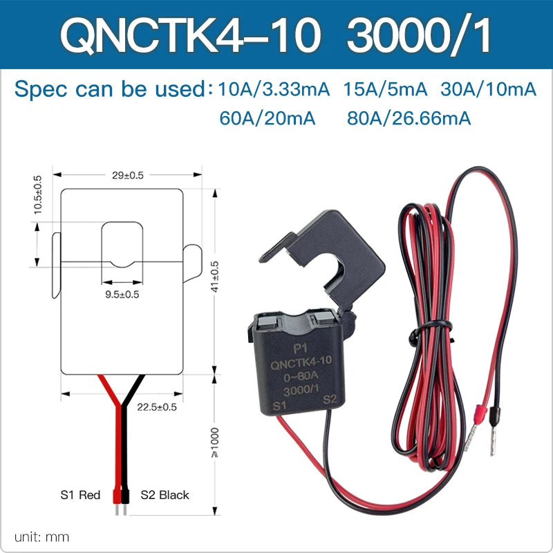 Clamp CT Current Transformer QNCTK1-16 100A 50mA 50A 25mA 100A 40mA 50A 20mA Open Current Sensor Split Core Current Transformer