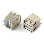 10PCS USB Interface Double-Layer USB Socket Type A Standard Port Male and Female Solder Socket DIP Straight Bent Pin PCB Socket