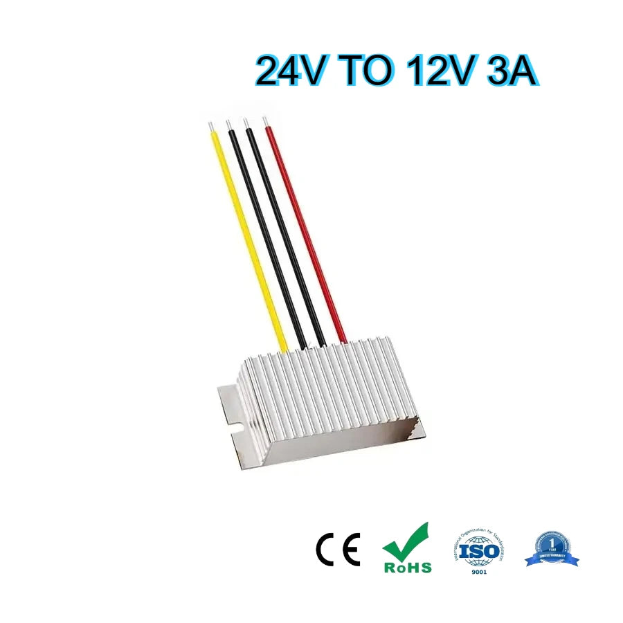 24V to 12V 1A 2A 3A 4A 5A 60W Buck Model Converter Stabilizer DC-DC Step Down Voltage Regulator Model Power for Cars Waterproof