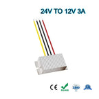 24V to 12V 1A 2A 3A 4A 5A 60W Buck Model Converter Stabilizer DC-DC Step Down Voltage Regulator Model Power for Cars Waterproof