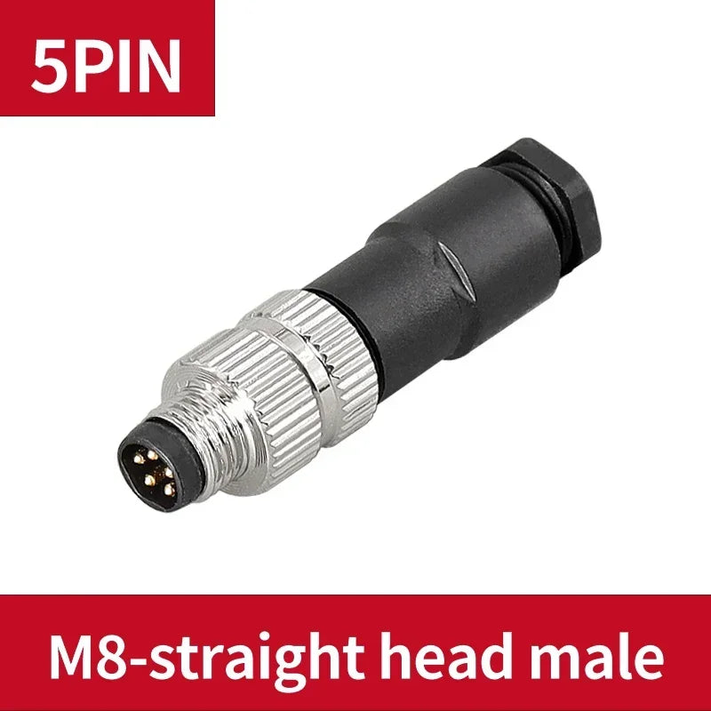 5/20PCS M8 3/4/5/6/8 Pin Sensor Connector Screw Male Female Threaded Plug Coupling Straight Aviation Eletrical Adapter