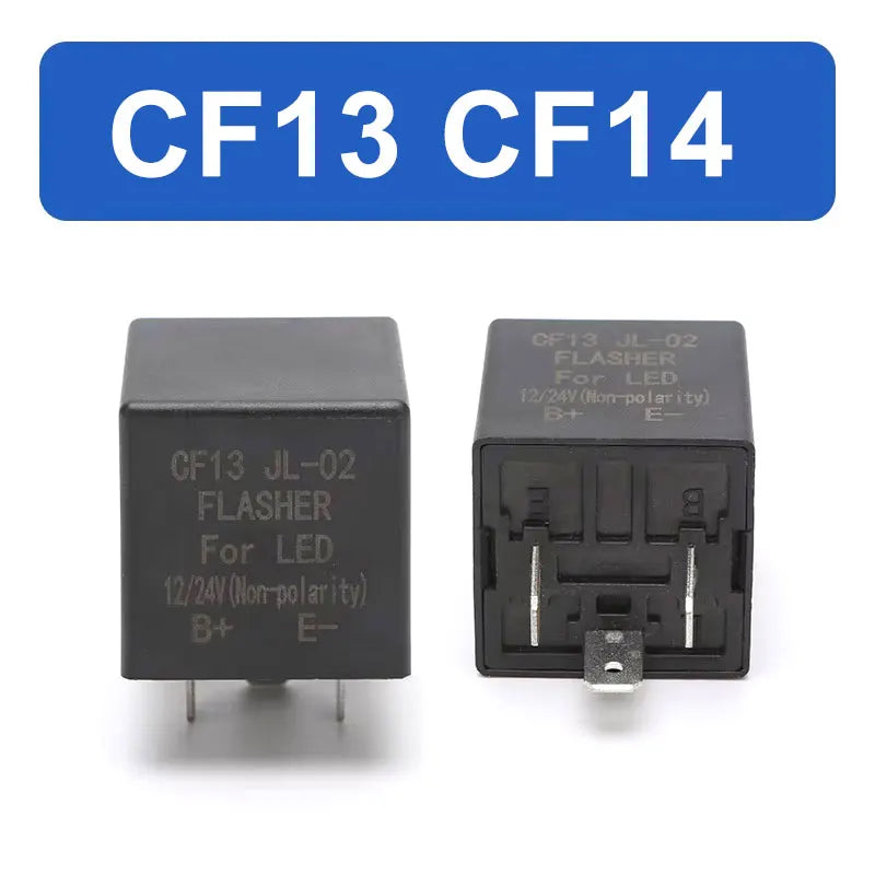 CF13 CF14 JL-02 3-Pin LED Flasher Relay, Hyper Flash Fix Turn Signal Relay 12V for Car Motorcycle LED Lights