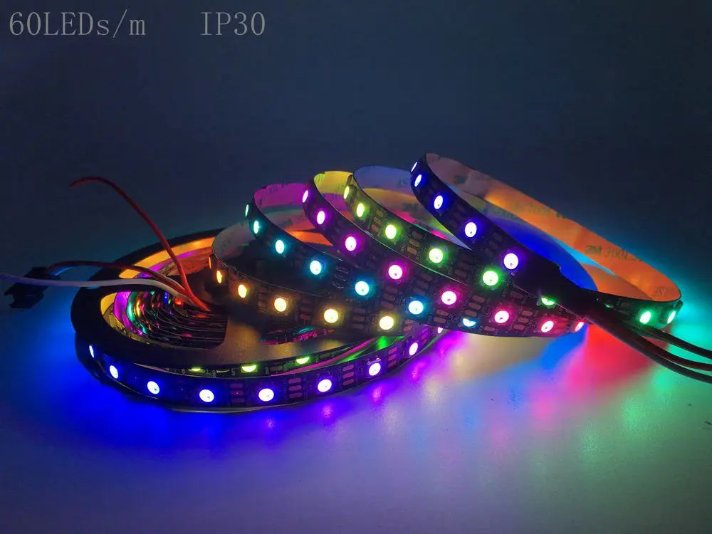 DC5V SK6812 RGBW(Similar WS2812B) 4 In 1 Led Strip 30/60/144 Leds/m Individual Addressable Led Light Black /White PCB IP30/65/67