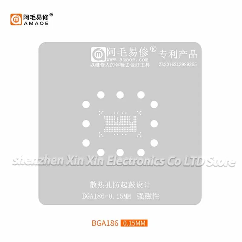 AMAOE EMMC2 EMMC3 U-UFS1 0.15MM Precision square hole BGA stencil for EMMC EMCP UFS LPDDR NAND PCIE BGA153/162/169/186/221/254