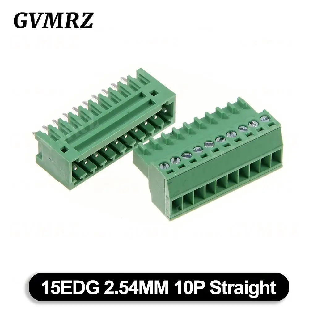5Set/lot 15EDG 2.54mm PCB Seal Screw Terminal Block 2 ~ 12 Pin KF15EDG 2.54 Male Plug + Female Socket Pin Header Wire Connector