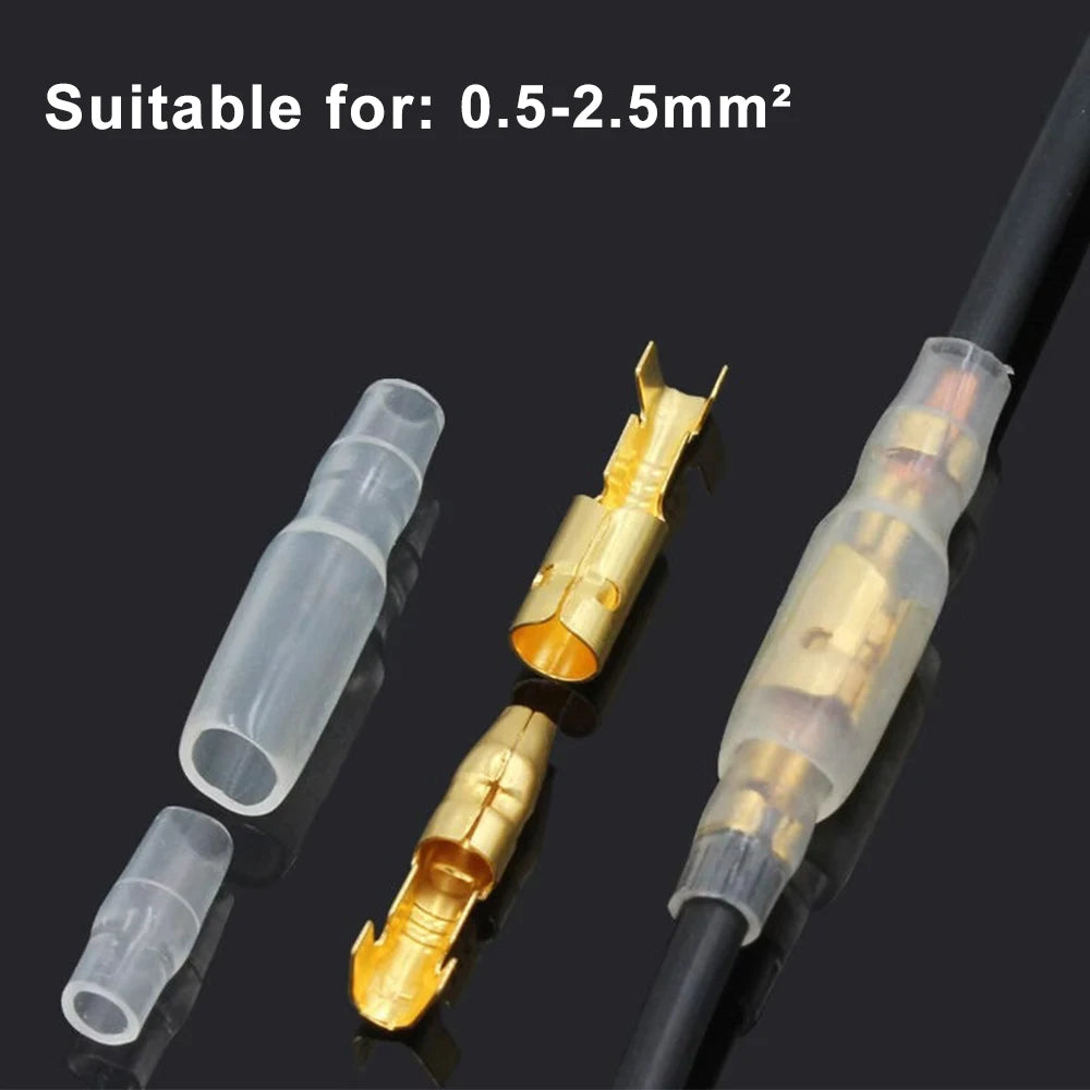 4.0 Bullet Crimp Terminal Car Electrical Wire Connector with Insulated Sleeve Copper Male and Female Quick Wire Connectors Sets