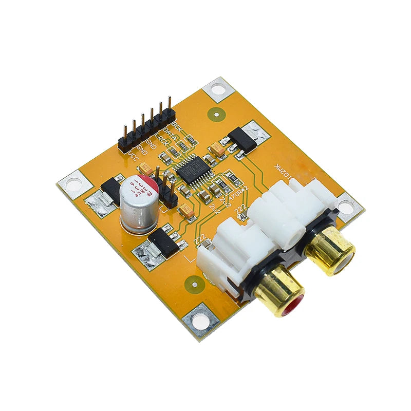 PCM5102 Raspberry Pi DAC Audio Decoder Board I2S Digital Audio Module 112dB SNR DC 5-10V Input Dual RCA Analog Output