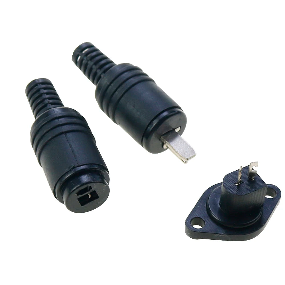 2PCS 2 Pin Black DIN Plug Speaker and HiFi Connector Screw Terminals Connector Power Audio Lamp Signal Plug Adapters